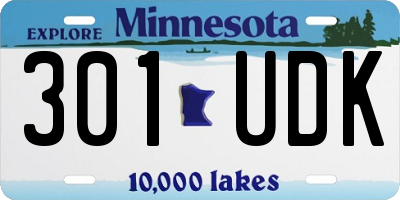 MN license plate 301UDK