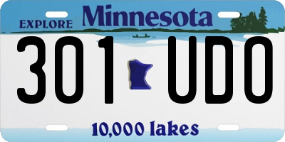 MN license plate 301UDO