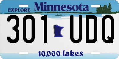 MN license plate 301UDQ