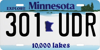 MN license plate 301UDR