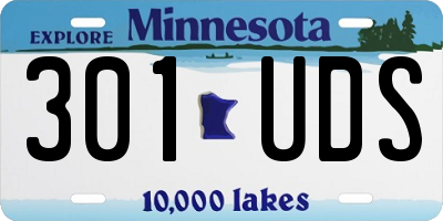 MN license plate 301UDS