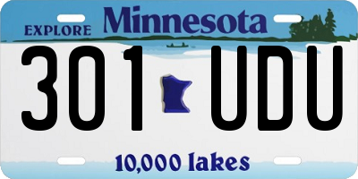 MN license plate 301UDU