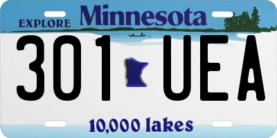 MN license plate 301UEA