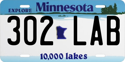 MN license plate 302LAB