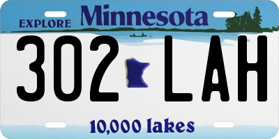 MN license plate 302LAH