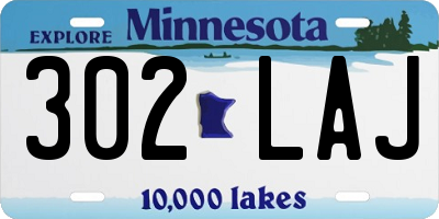 MN license plate 302LAJ