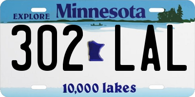 MN license plate 302LAL