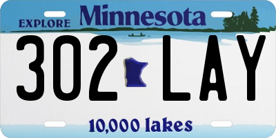 MN license plate 302LAY