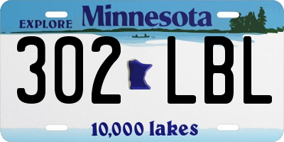 MN license plate 302LBL