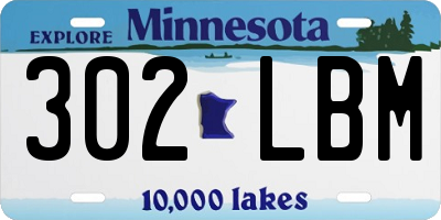 MN license plate 302LBM