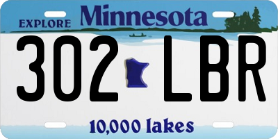 MN license plate 302LBR