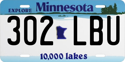 MN license plate 302LBU