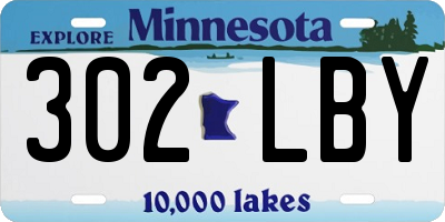 MN license plate 302LBY