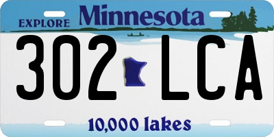 MN license plate 302LCA