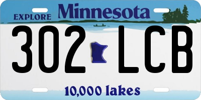 MN license plate 302LCB