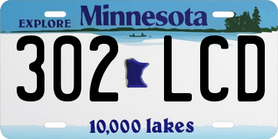 MN license plate 302LCD