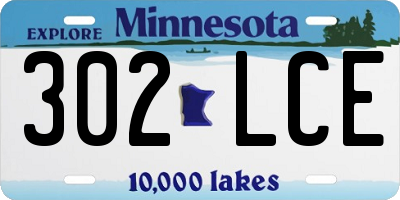 MN license plate 302LCE