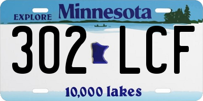 MN license plate 302LCF