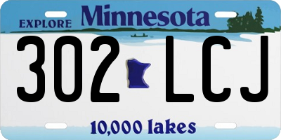 MN license plate 302LCJ