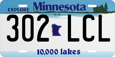 MN license plate 302LCL