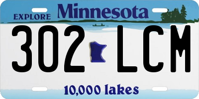 MN license plate 302LCM