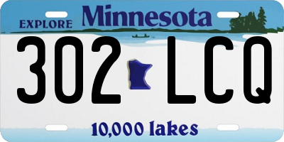 MN license plate 302LCQ