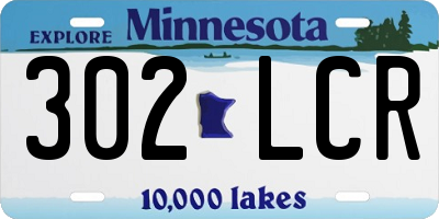 MN license plate 302LCR