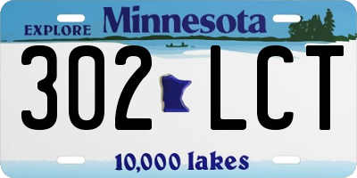 MN license plate 302LCT