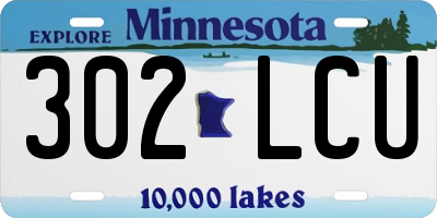 MN license plate 302LCU