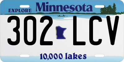 MN license plate 302LCV