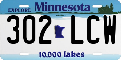 MN license plate 302LCW