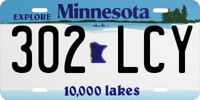 MN license plate 302LCY