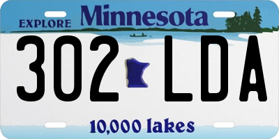 MN license plate 302LDA
