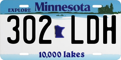 MN license plate 302LDH