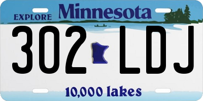 MN license plate 302LDJ