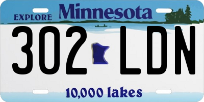 MN license plate 302LDN