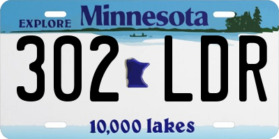 MN license plate 302LDR