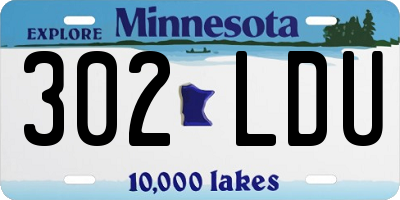 MN license plate 302LDU