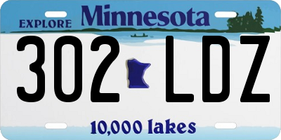 MN license plate 302LDZ