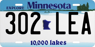 MN license plate 302LEA