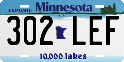MN license plate 302LEF