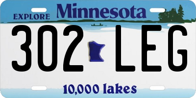 MN license plate 302LEG