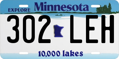 MN license plate 302LEH