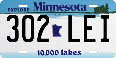 MN license plate 302LEI