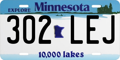 MN license plate 302LEJ