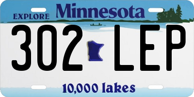 MN license plate 302LEP