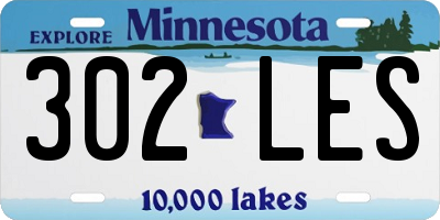 MN license plate 302LES