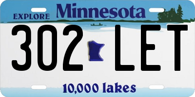 MN license plate 302LET