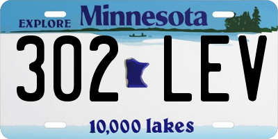 MN license plate 302LEV