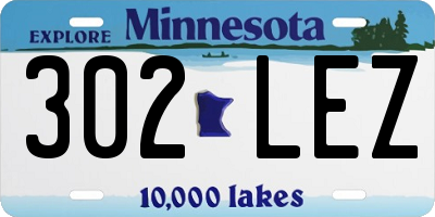 MN license plate 302LEZ